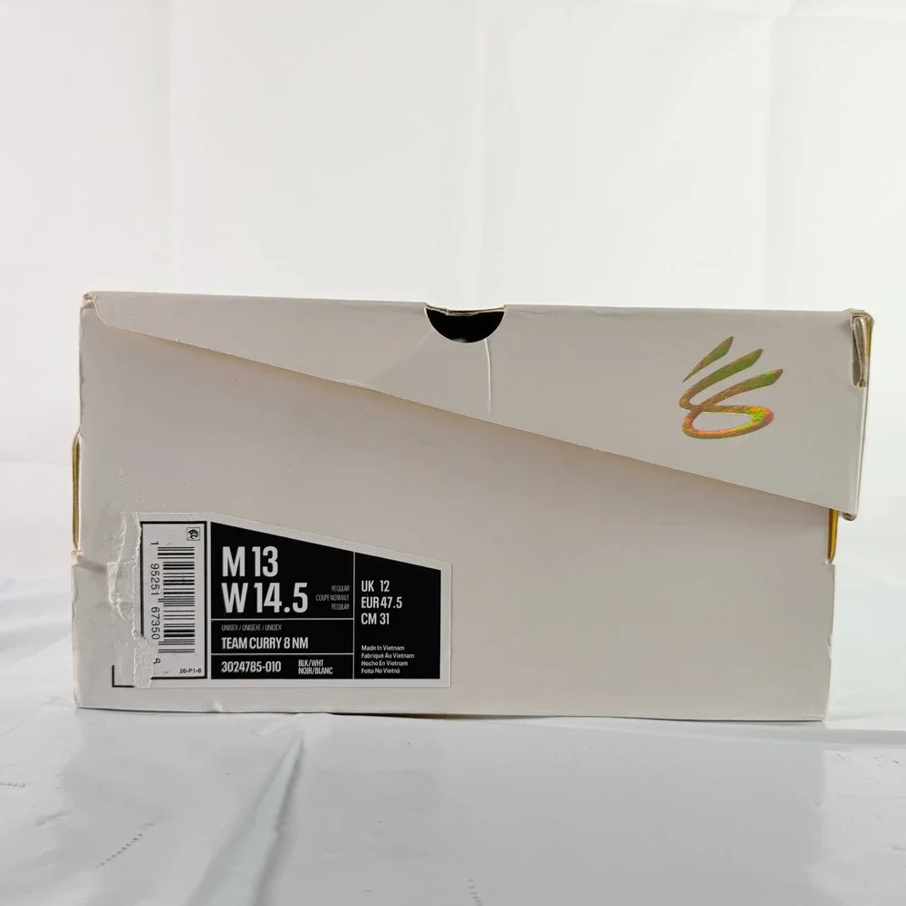 Under‎ Armour Team Curry 8 NM Black White Basketball Men 13 New Box